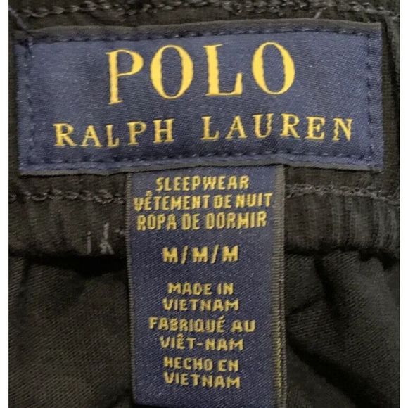 Polo Ralph Lauren Men Sz M Joggers Pants All Over Pony Logo Sleepwear Black/Gray - Picture 8 of 12